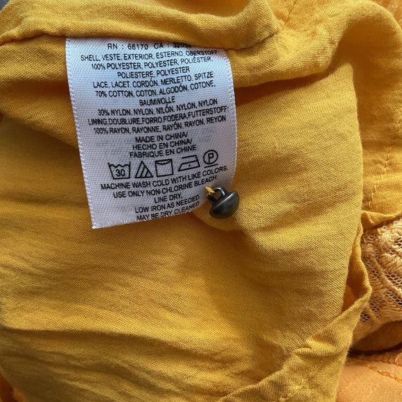 Anthropologie HD In Paris Villanelle Yellow Lace Midi Dress XSmall Sleeveless - Picture 5 of 5